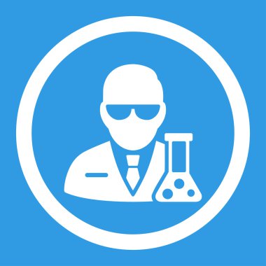 Bilim adamı yuvarlak vektör simgesi