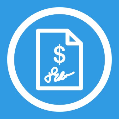 İmzalanmış fatura yuvarlak vektör simgesi