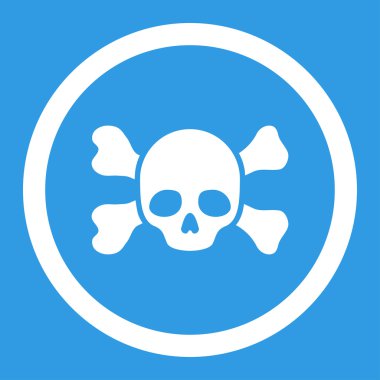 Skull And Bones yuvarlak vektör simgesi