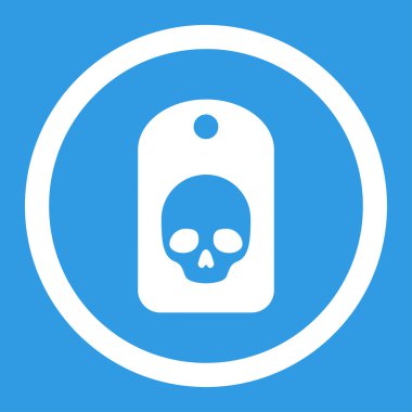 Kafatası etiket yuvarlak vektör simgesi