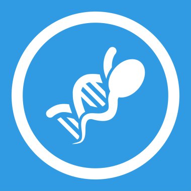 Sperm genom yuvarlak vektör simgesi