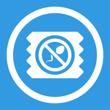 Sperm öldürücü prezervatif yuvarlak vektör simgesi