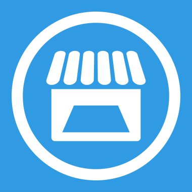 Mağaza yuvarlak vektör simgesi