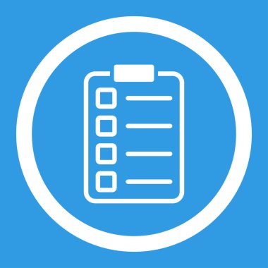 Test formu yuvarlak vektör simgesi