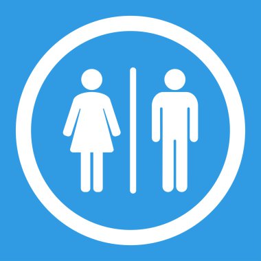 Tuvalet yuvarlak vektör simgesi