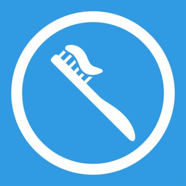Diş fırçası yuvarlak vektör simgesi