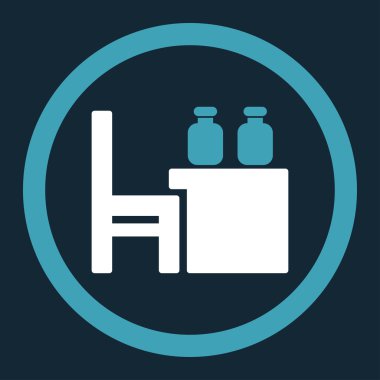 Eczacı tablo yuvarlak vektör simgesi