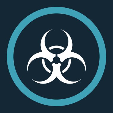 Biyolojik tehlike sembolü yuvarlak vektör simgesi