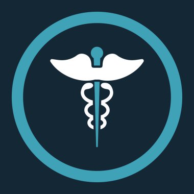 Caduceus yuvarlak vektör simgesi