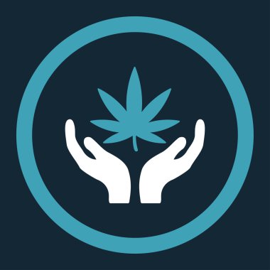 Esrar bakım yuvarlak vektör simgesi