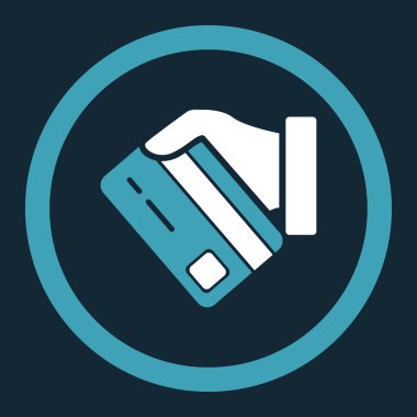 Kartı ödeme yuvarlak vektör simgesi