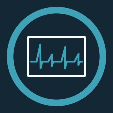 Kardiyogram yuvarlak vektör simgesi