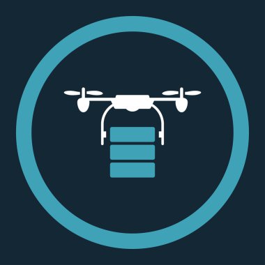 Kargo uçağı yuvarlak vektör simgesi