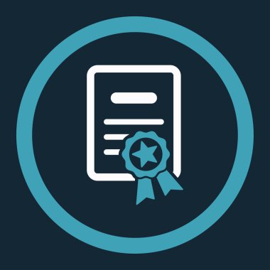 Onaylı Diploma yuvarlak vektör simgesi