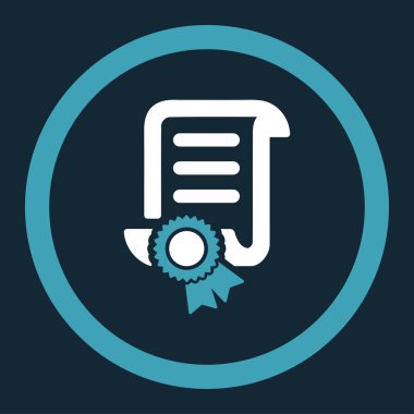 Sertifikalı kaydırma belge yuvarlak vektör simgesi