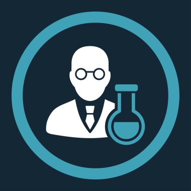 Kimyager yuvarlak vektör simgesi