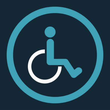 Engelli kişi yuvarlak vektör simgesi