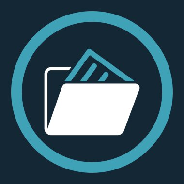 Belge klasörü yuvarlak vektör simgesi