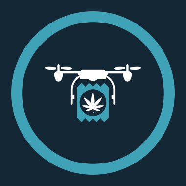 Uyuşturucu uçağı teslim yuvarlak vektör simgesi