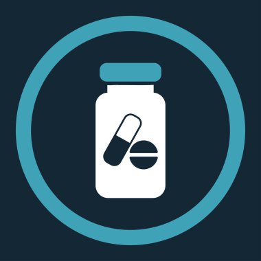 Uyuşturucu Phial yuvarlak vektör simgesi