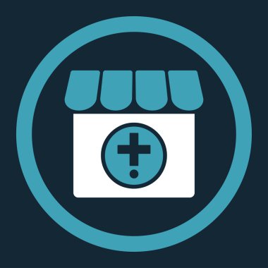 Eczane yuvarlak vektör simgesi