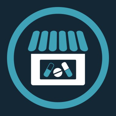 Eczane yuvarlak vektör simgesi