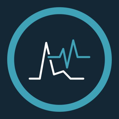 EKG yuvarlak vektör simgesi
