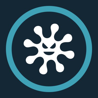 Kötü bakteri yuvarlak vektör simgesi