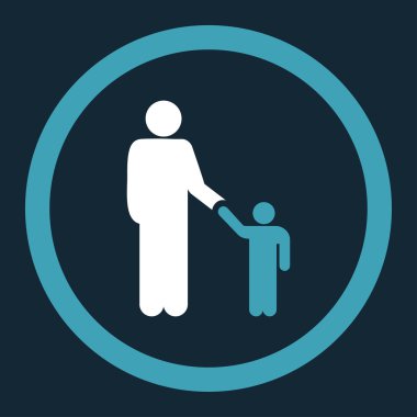 Baba ile oğlu yuvarlak vektör simgesi