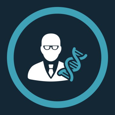 Genetik mühendisi yuvarlak vektör simgesi