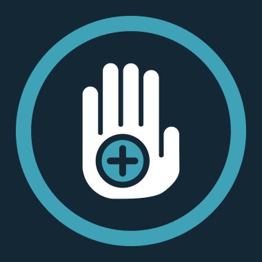 El tıbbi işaret yuvarlak vektör simgesi