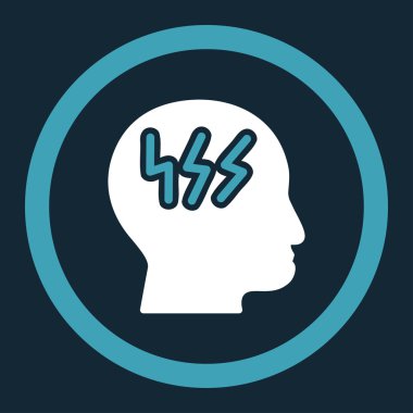 Baş ağrısı yuvarlak vektör simgesi