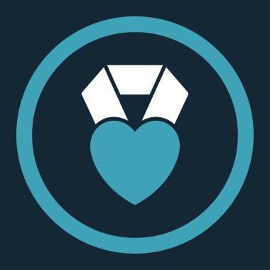 Kalp Ödülü yuvarlak vektör simgesi