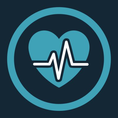 Kalp diyagramı yuvarlak vektör simgesi