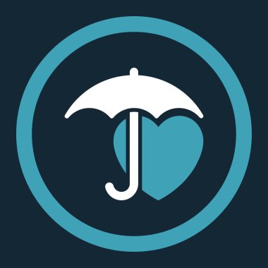 Kalp koruma yuvarlak vektör simgesi