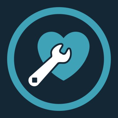 Kalp onarım yuvarlak vektör simgesi