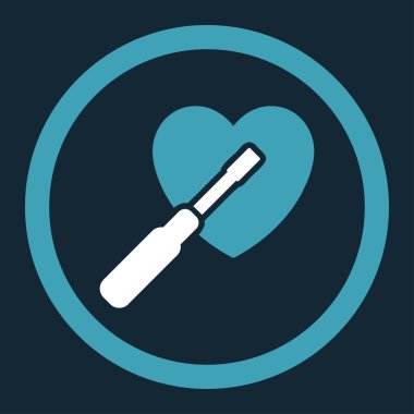 Kalp yuvarlak vektör simge ayarlama