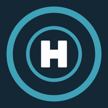 Helikopter iniş yuvarlak vektör simgesi
