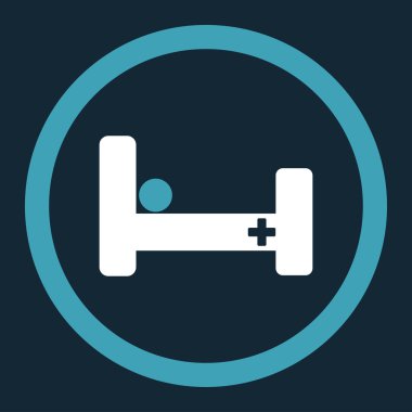 Hastane yatak yuvarlak vektör simgesi