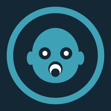 Bebek kafa yuvarlak vektör simgesi