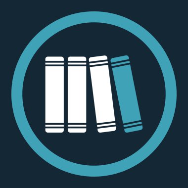 Kütüphane kitap yuvarlak vektör simgesi