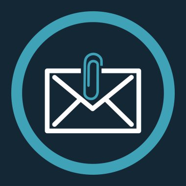 Posta eki yuvarlak vektör simgesi