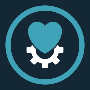 Mekanik Kalp yuvarlak vektör simgesi