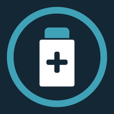 İlaç şişe yuvarlak vektör simgesi