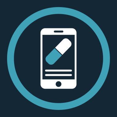 İlaç Online bilgi yuvarlak vektör simgesi