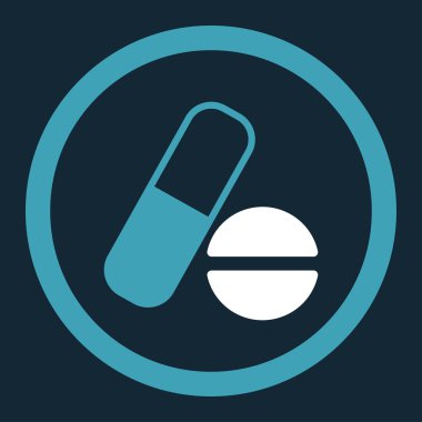 İlaç yuvarlak vektör simgesi