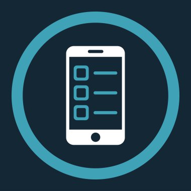 Mobil listesi yuvarlak vektör simgesi