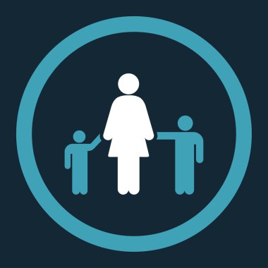 Anne ve çocuk yuvarlak vektör simgesi