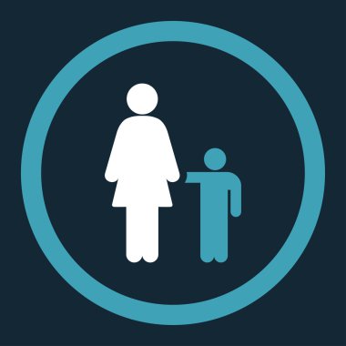 Anne ile oğlu yuvarlak vektör simgesi