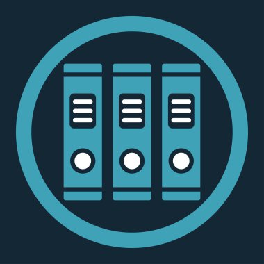 Office kitaplar yuvarlak vektör simgesi